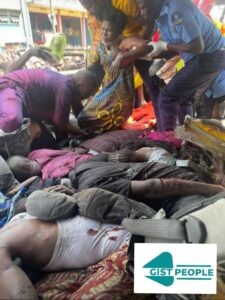 Disaster as container-laden truck crashes a commercial bus, killing two children and seven others in Lagos